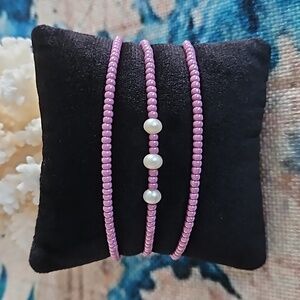 Pearl Beaded Stack Bracelets